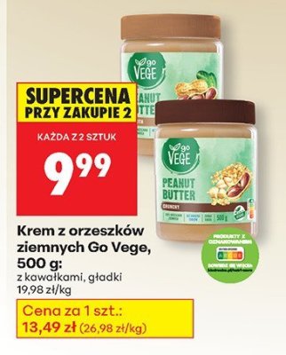 Krem z orzeszków ziemnych Go Vege, 500 g: gładki promocja w Biedronka