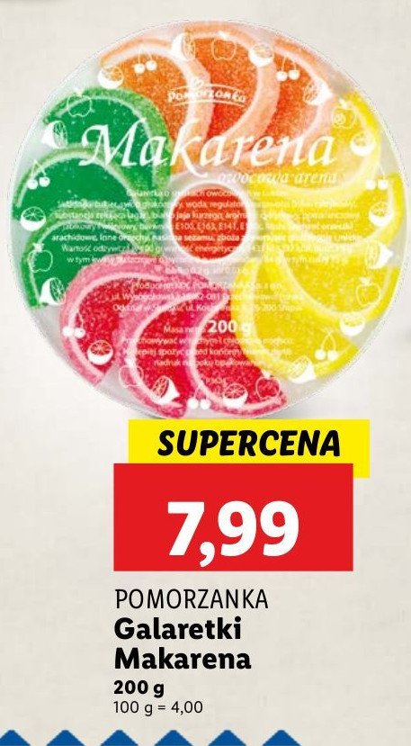 Galaretka makarena Pomorzanka promocja w Lidl
