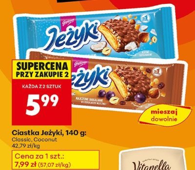 Ciastka Jeżyki Coconut promocja w Biedronka