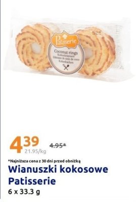Ciastka wianuszki kokosowe Patisserie promocja w Action