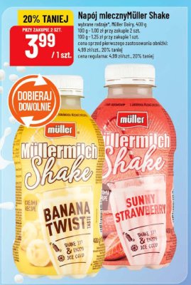 Napój mleczny Müller Shake Sunny Strawberry promocja w POLOmarket
