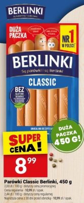 Parówki Classic Berlinki, 450 g promocja w Twój Market