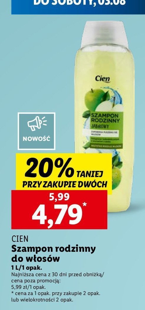 Szampon rodzinny jabłkowy Cien promocja