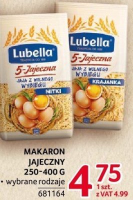 Makaron jajeczny Lubella 250-400g promocja w Selgros