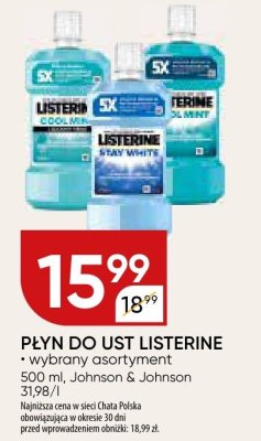 Płyn do ust listerine promocja w Chata Polska