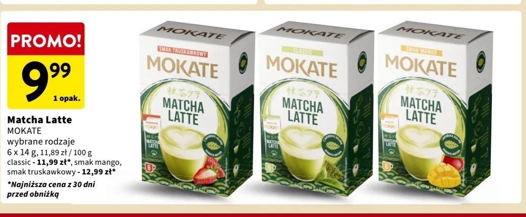 Matcha truskawka Mokate matcha latte promocja