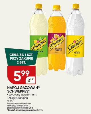 Napój gazowany Schweppes wybrany asortyment Orangina promocja w Chata Polska