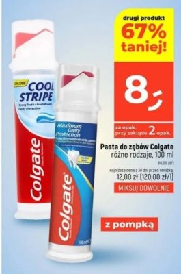 Pasta do zębów Colgate Cool Stripe z pompką, 100 ml promocja w Dealz