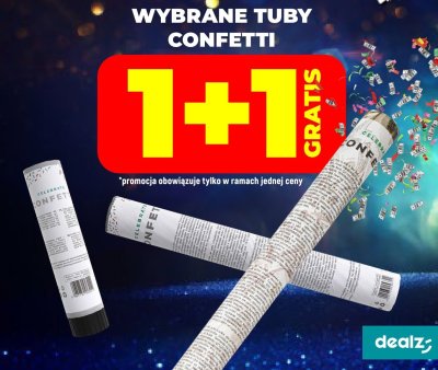 Tuba konfetti promocja w Dealz