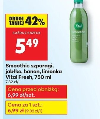 Smoothie szparagi, jabłko, banan, limonka  promocja w Biedronka