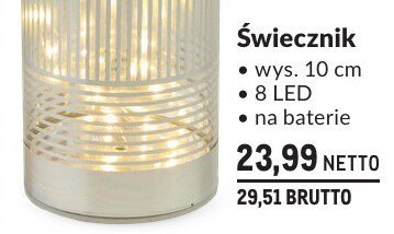 Świecznik dekoracja świąteczna wys. 10 cm 8 LED na baterie promocja w Makro