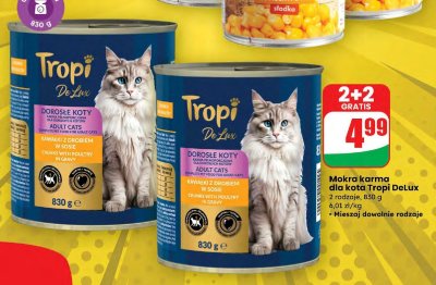 Mokra karma dla kota Tropi DeLux 2 rodzaje promocja w Dino