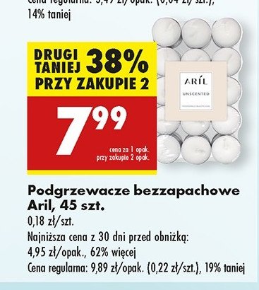 Podgrzewacze bezzapachowe Aril promocja w Biedronka