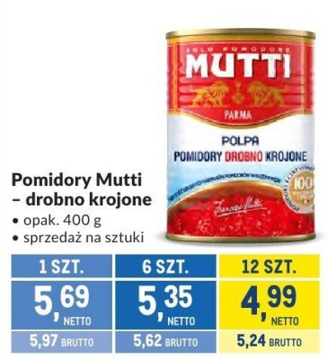 Pomidory Mutti - drobno krojone promocja w Makro