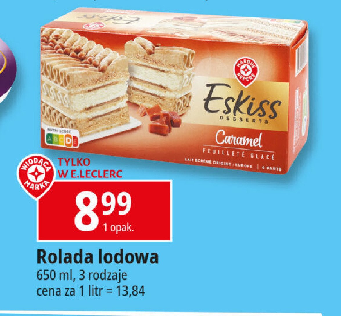 Rolada lodowa caramel Wiodąca marka eskiss promocja