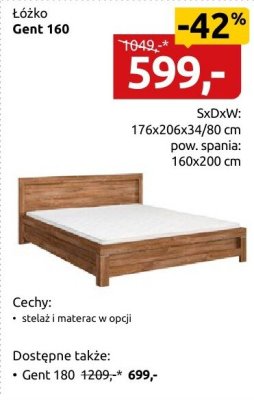 Łóżko Gent 160 promocja w Black Red White