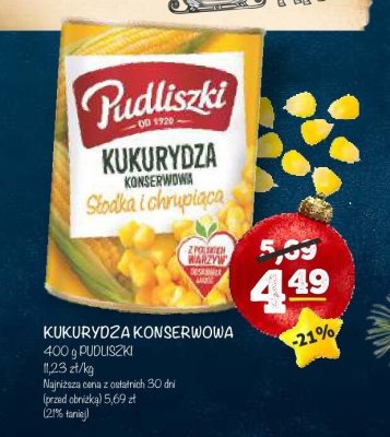 Kukurydza konserwowa słodka i chrupiąca Pudliszki promocja w Arhelan