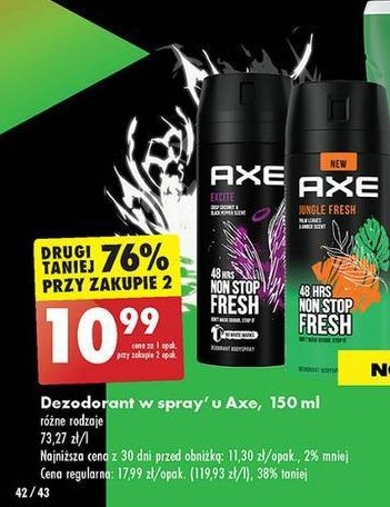 Dezodorant Axe jungle fresh promocja w Biedronka