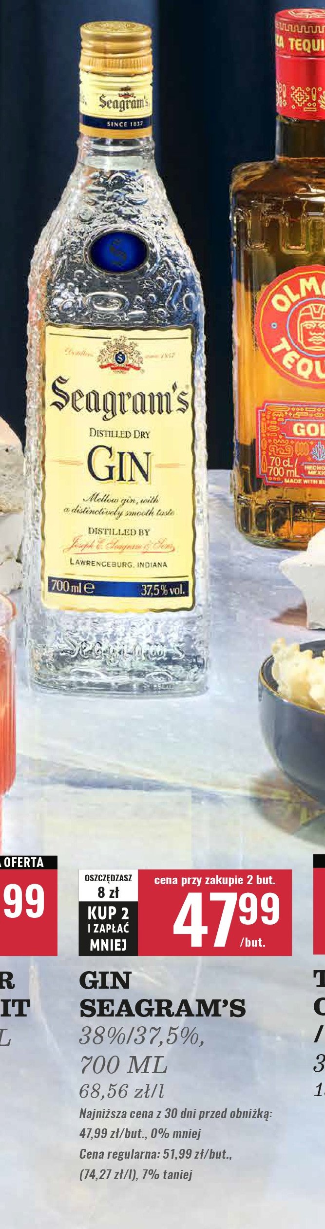 Gin Seagram's extra dry promocja w Biedronka