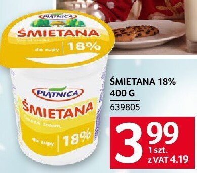 Śmietana 18% 400 g promocja w Selgros