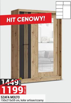 Szafa MOLTO 150x215x59 cm, kolor artisan/czarny promocja w Merkury Market