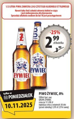 Piwo Żywiec 0% promocja w Arhelan