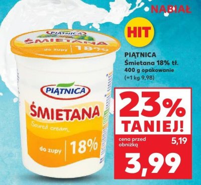 Śmietana 18% tł. promocja w Kaufland