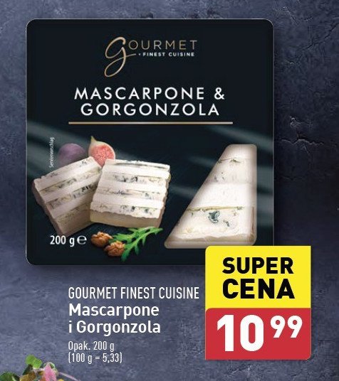 Ser mascarpone & gorgonzola Gourmet finest cuisine promocja w Aldi