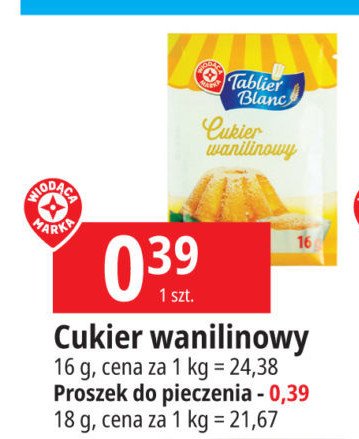 Cukier wanilinowy Wiodąca marka tablier blanc promocja