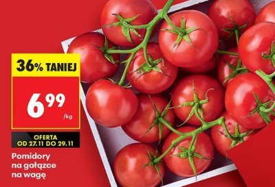 Pomidory na gałązce na wagę promocja w Biedronka