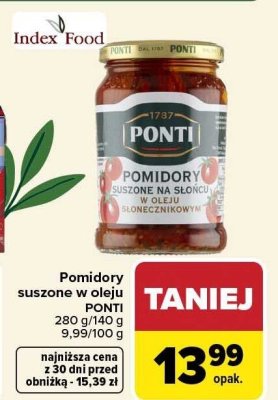 Pomidory suszone w oleju PONTI 280 g/140 g promocja w Carrefour Market