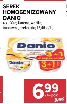 Serek homogenizowany Danio danone, wanilia, truskawka, czekolada promocja w Stokrotka