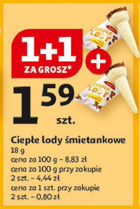 Lody ciepłe śmietankowe Smak raju promocja