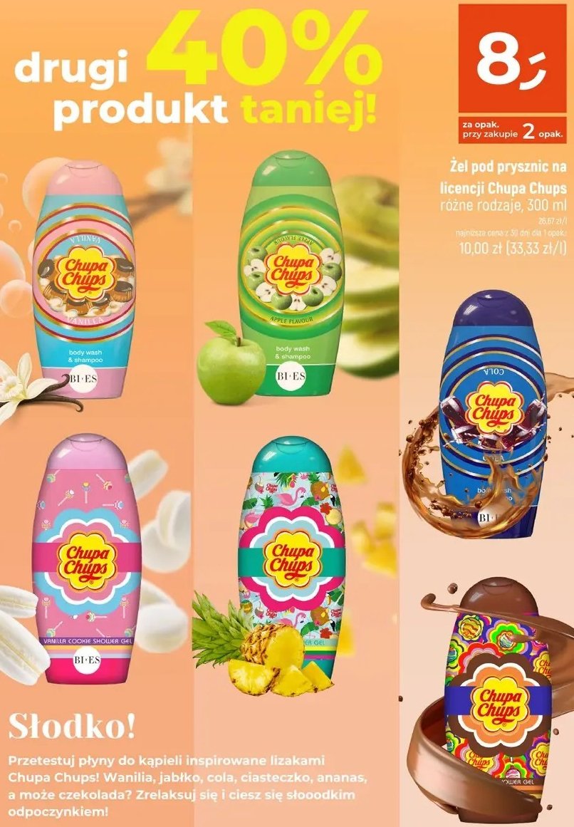 Żel pod prysznic ciasteczko waniliowe Bi-es chupa chups promocja