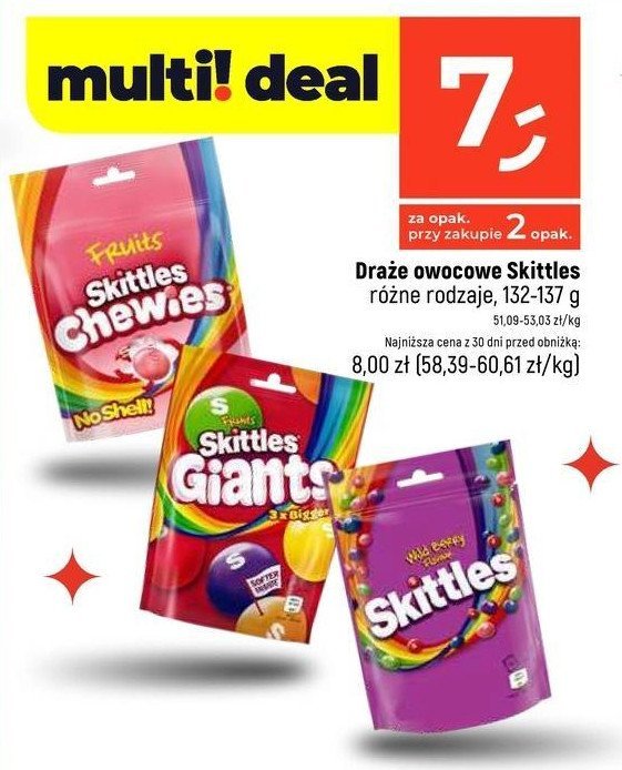 Cukierki fruits Skittles giants promocja w Dealz