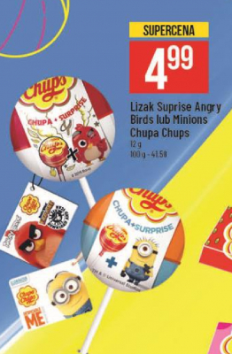 Lizak z niespodzianką angry birds Chupa chups chupa+surprise promocja