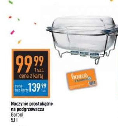 Naczynie żaroodporne z podgrzewaczem 5.1 l Garpol promocja