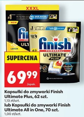Kapsułki do zmywarki Finish Ultimate All in One, 70 szt. promocja w Biedronka