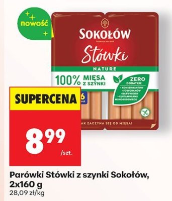 Parówki Stówki z szynki Sokołów, 2x160 g promocja w Biedronka