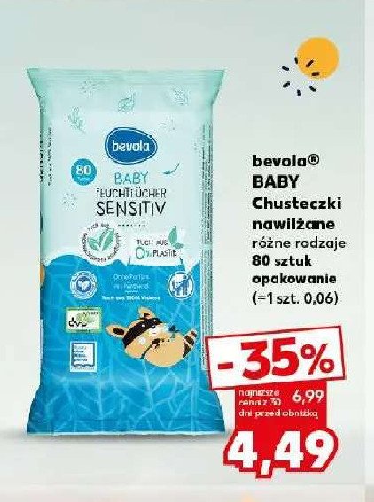 Chusteczki nawilżające dla dzieci sensitive Bevola baby promocja