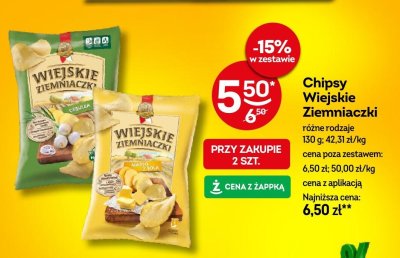 Chipsy Wiejskie Ziemniaczki różne rodzaje promocja w Żabka