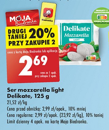 Ser mozzarella light Delikate promocja