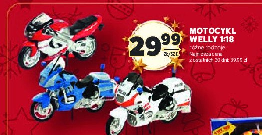 Motocykl skala 1:18 Welly promocja w Stokrotka