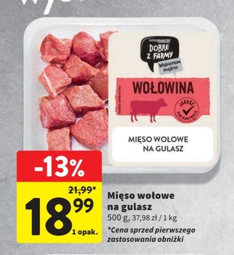 Mi臋so wo艂owe na gulasz Intermarche dobre z farmy promocja