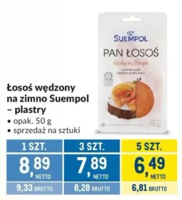 Łosoś wędzony na zimno Suempol - plastry promocja w Makro