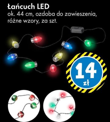 Łańcuch LED ok. 44 cm, ozdoba do zawieszenia, różne wzory promocja w Tedi
