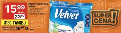 Papier toaletowy Velvet 1 opak/12 rolek promocja w Delikatesy Centrum