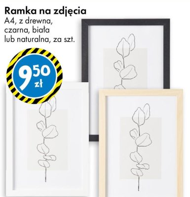 Ramka na zdjęcia A4 z drewna czarna biała lub naturalna promocja w Tedi