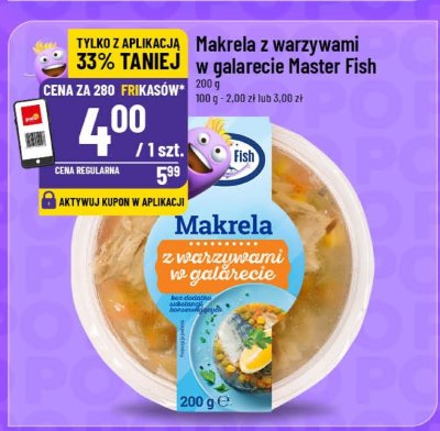 Makrela z warzywami w galarecie Master Fish promocja w POLOmarket