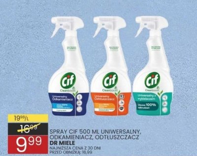 Spray CIF 500 ml uniwersalny, odkamienisz, odtłuszczacz lub miele promocja w Wafelek